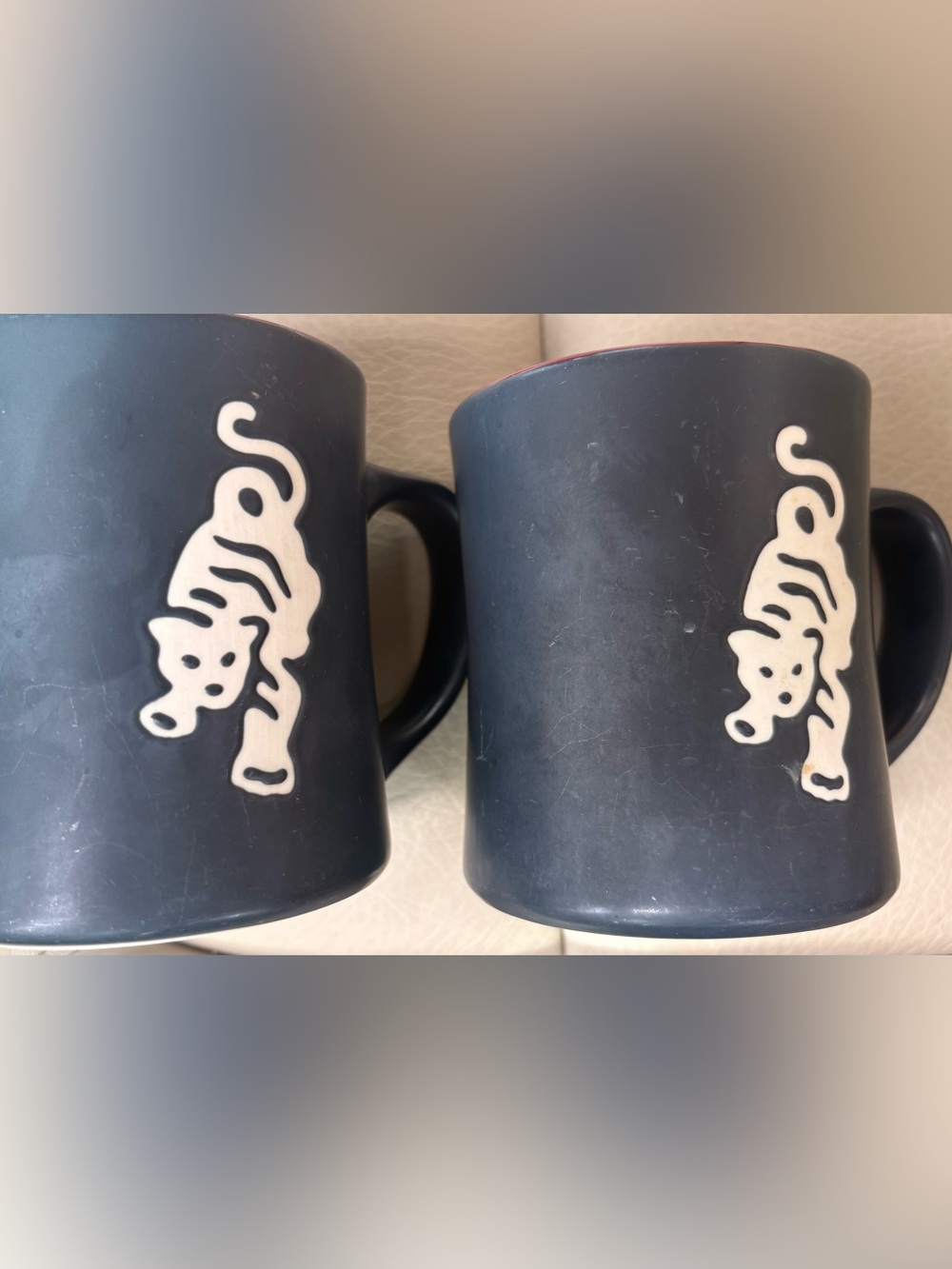 Starbucks 2012 Sumatra Tiger Coffee Mug Cup Lot 2 black matte